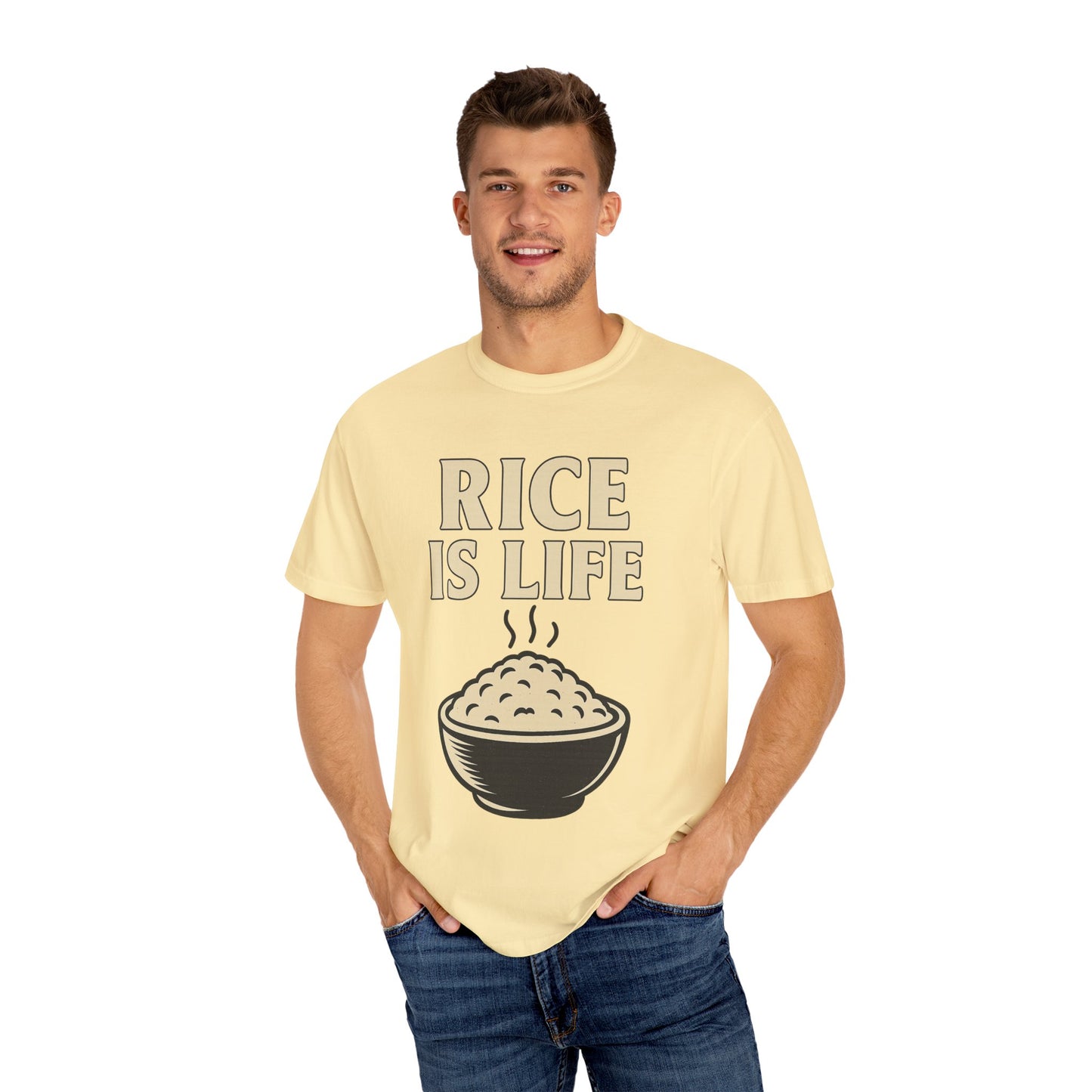 Rice is Life Unisex Garment-Dyed T-shirt, Funny Foodie Shirt, Gift for [...]