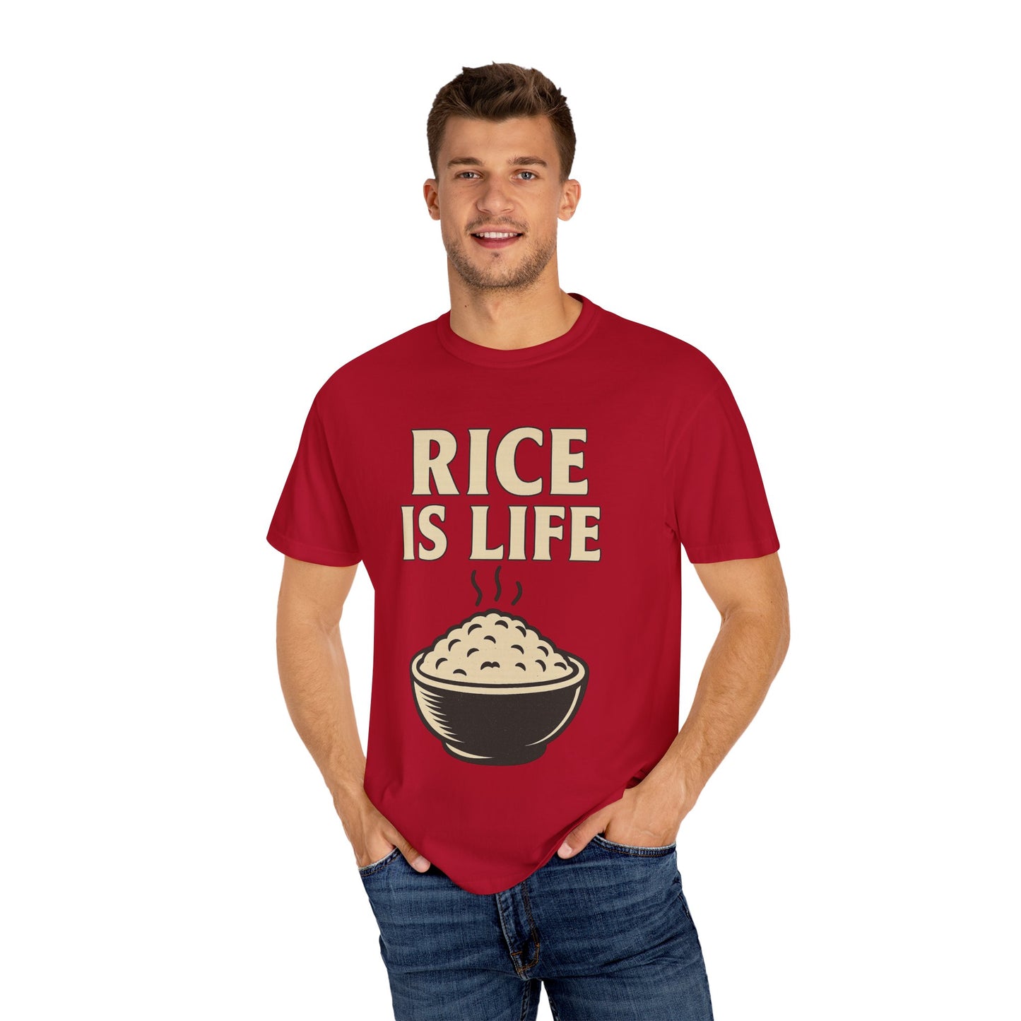 Rice is Life Unisex Garment-Dyed T-shirt, Funny Foodie Shirt, Gift for [...]