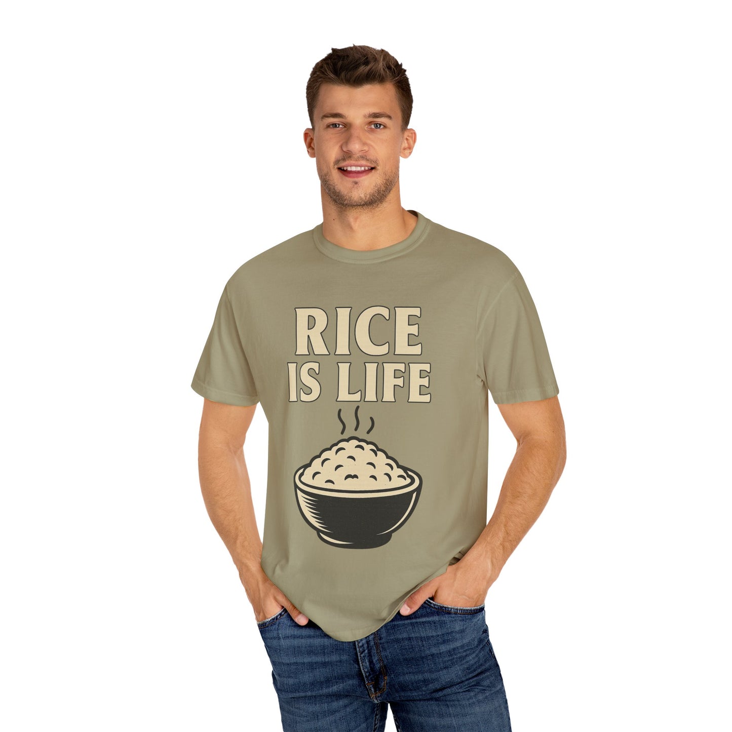 Rice is Life Unisex Garment-Dyed T-shirt, Funny Foodie Shirt, Gift for [...]