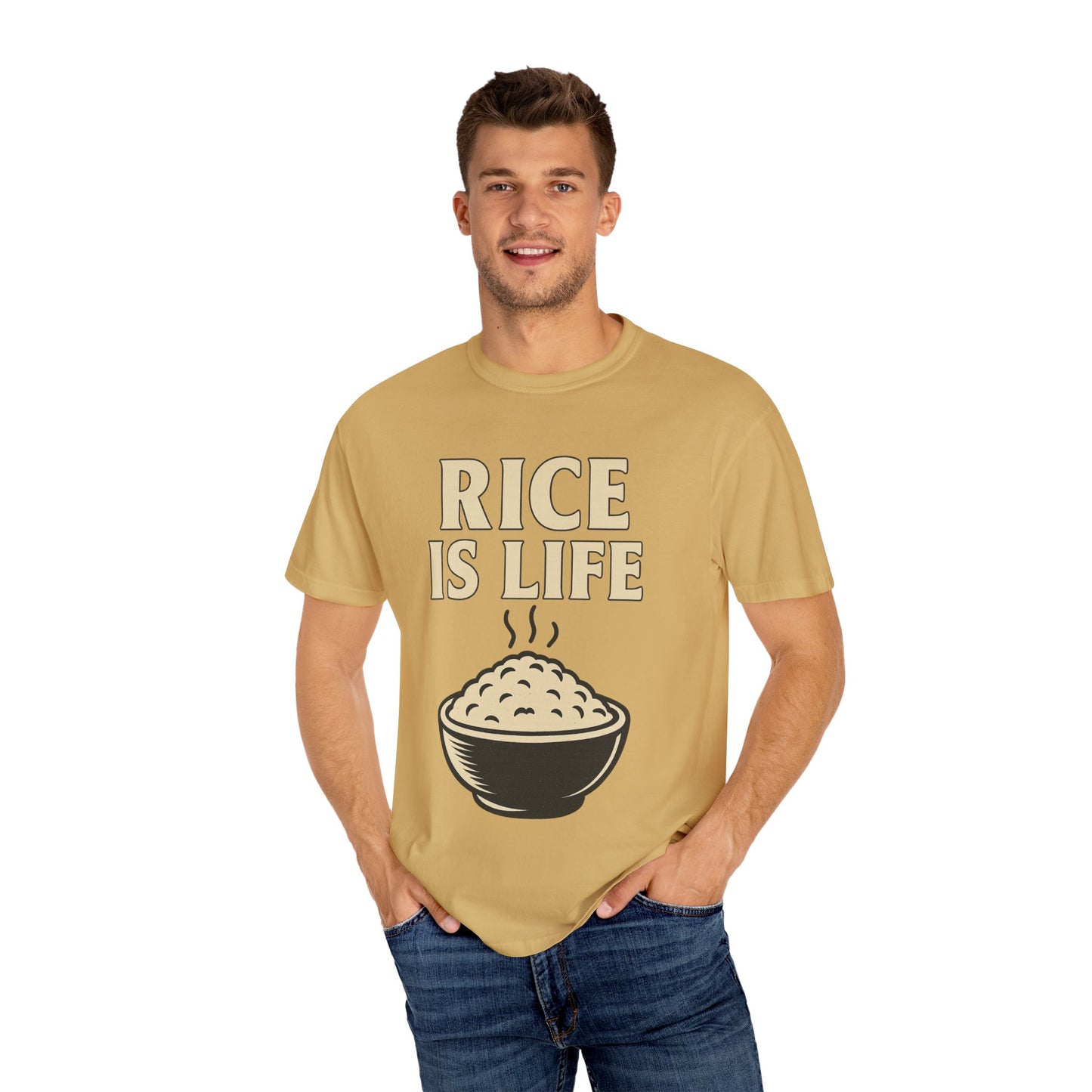 Rice is Life Unisex Garment-Dyed T-shirt, Funny Foodie Shirt, Gift for [...]